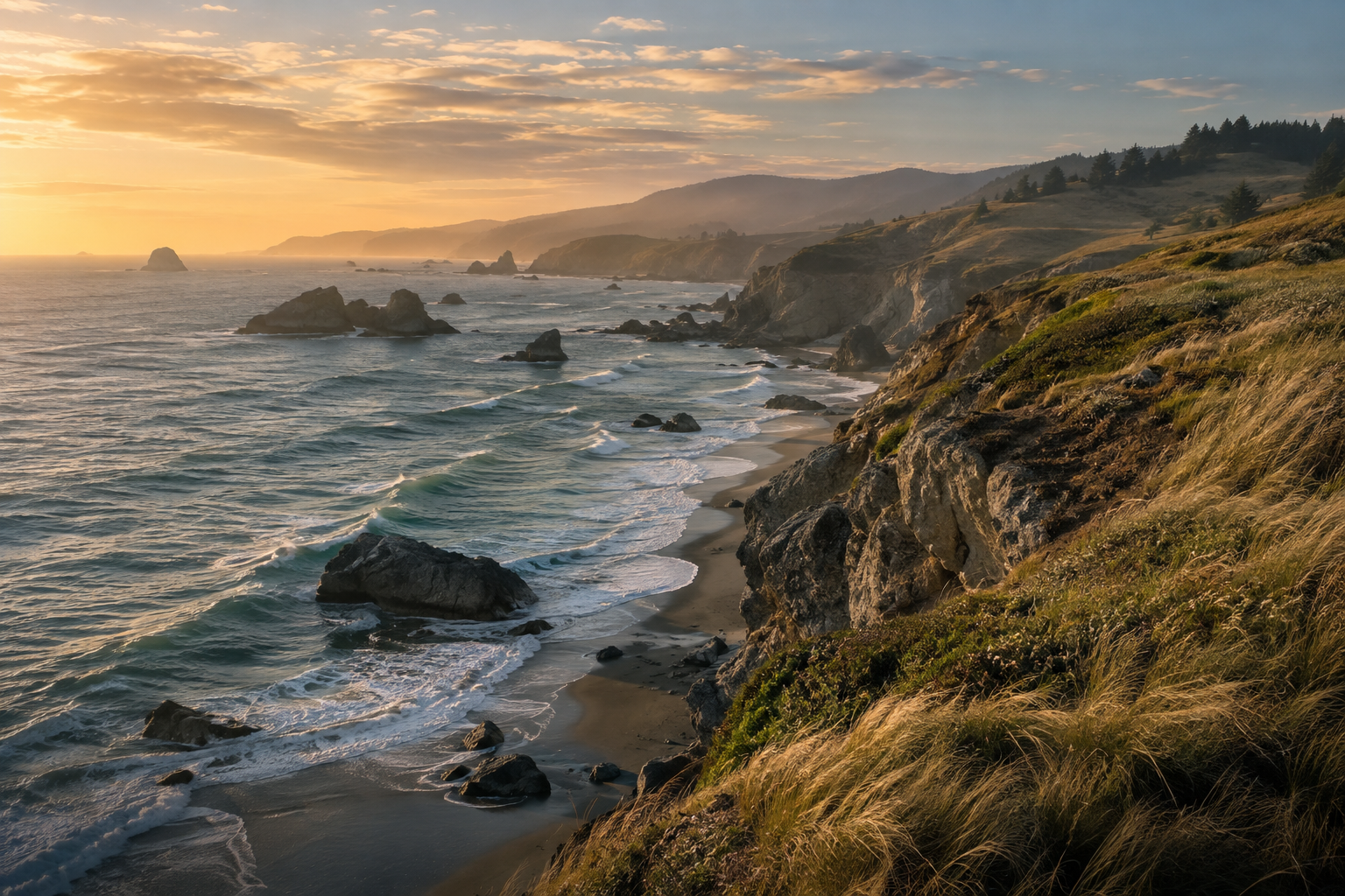 A coastal photograph with a white sample watermark.