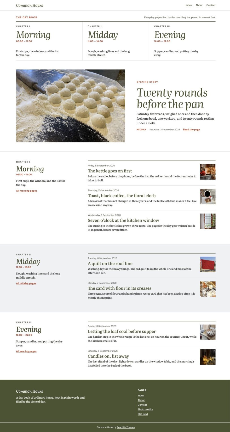 Common Hours, Home page