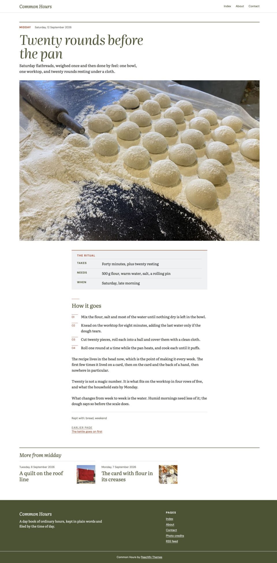 Common Hours, Article page