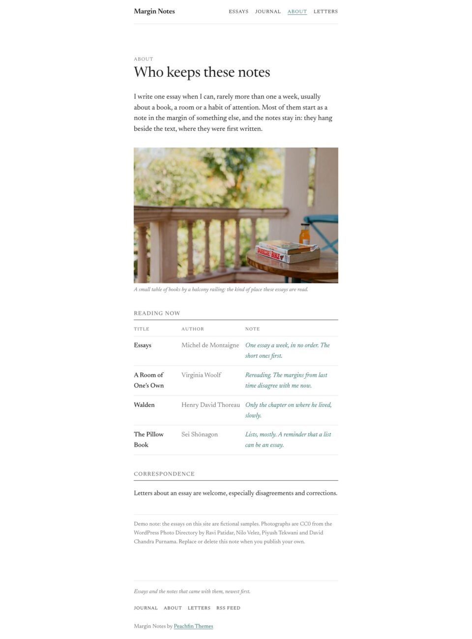 Margin Notes, About page