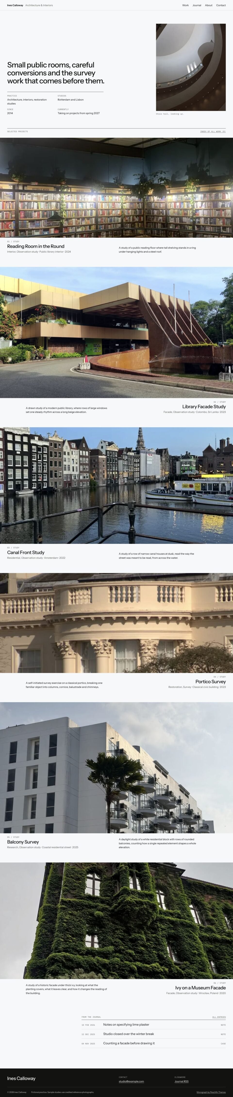 Monograph, Home page