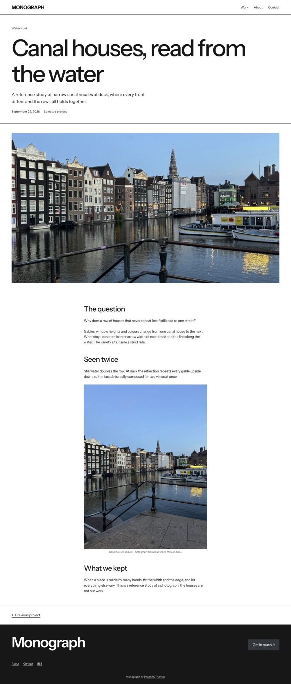 Monograph, Project page