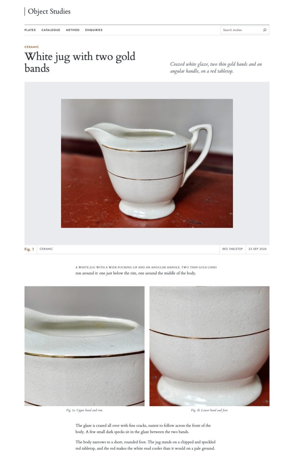 Object Studies, Study page