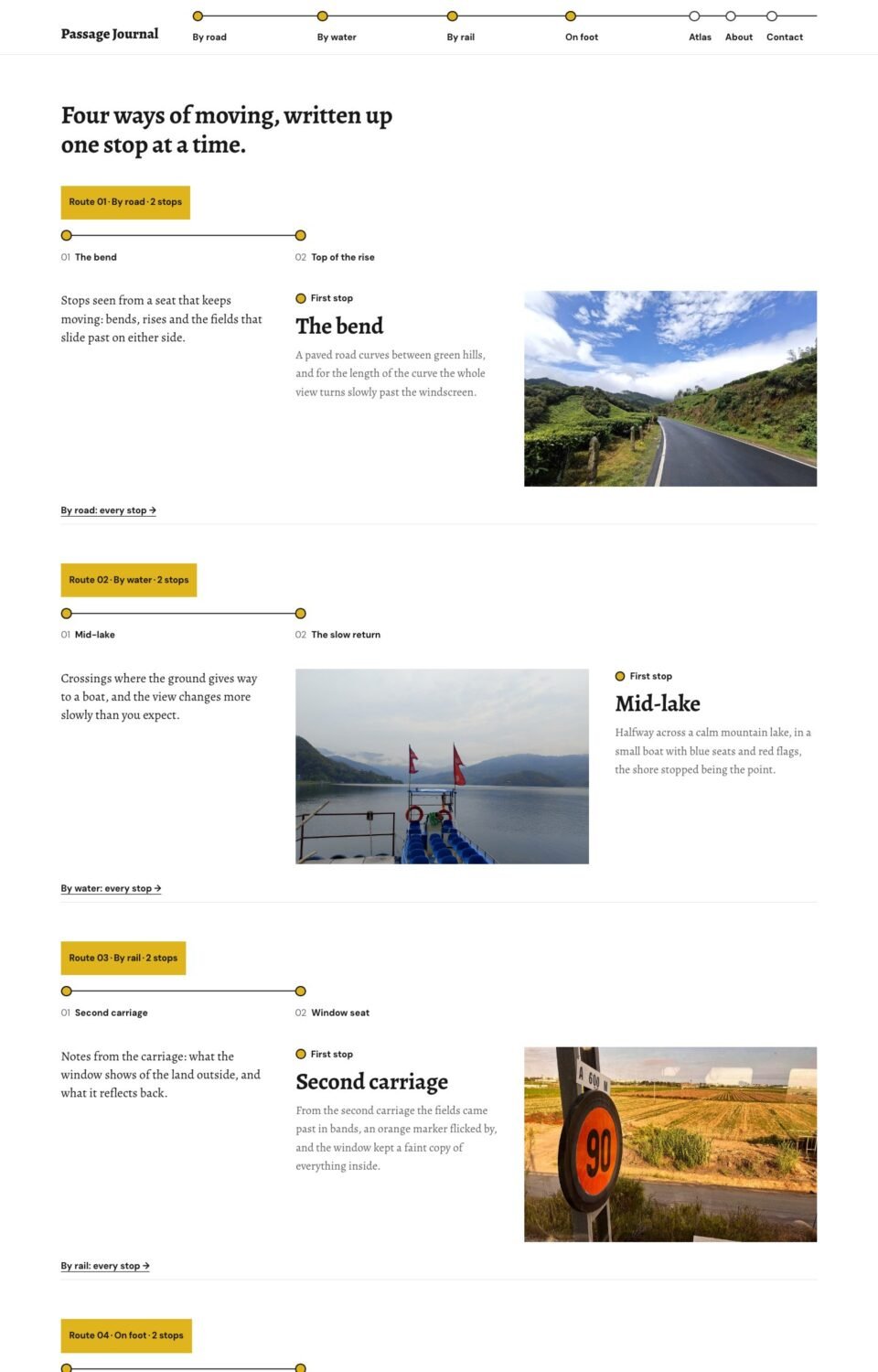 Passage Journal, Home page