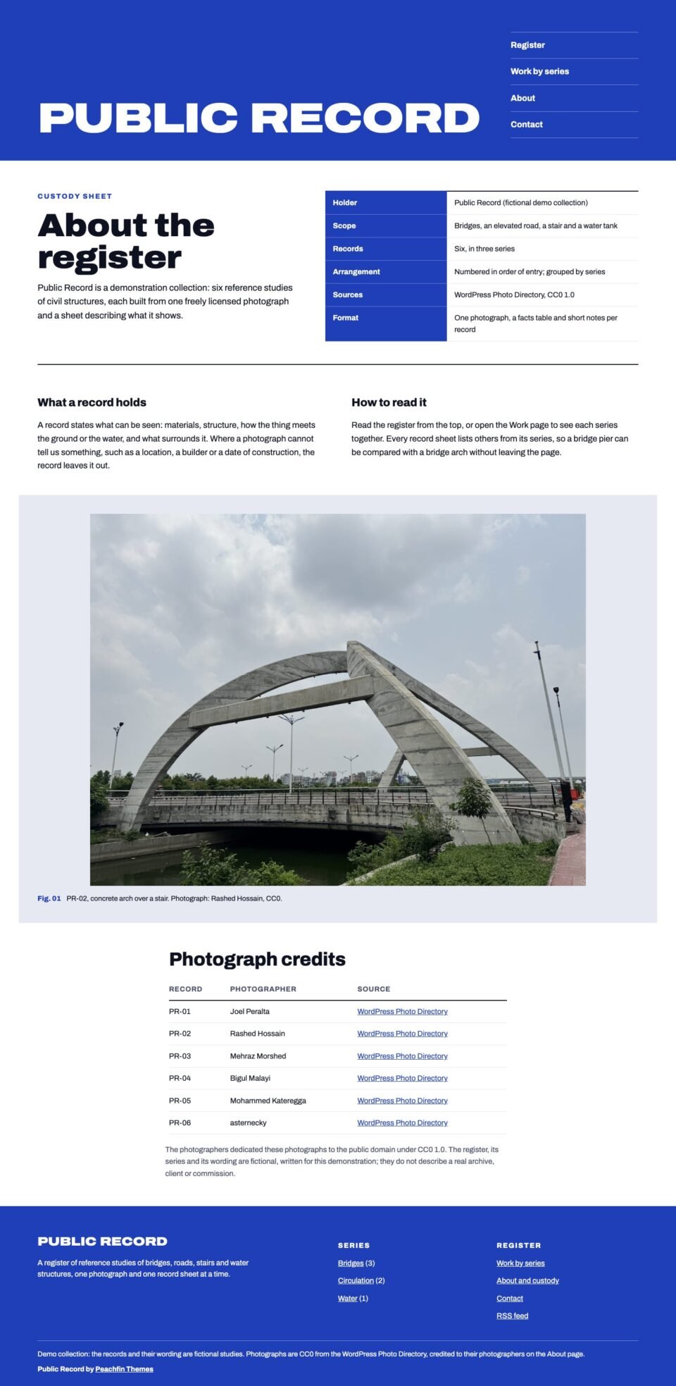 Public Record, About page