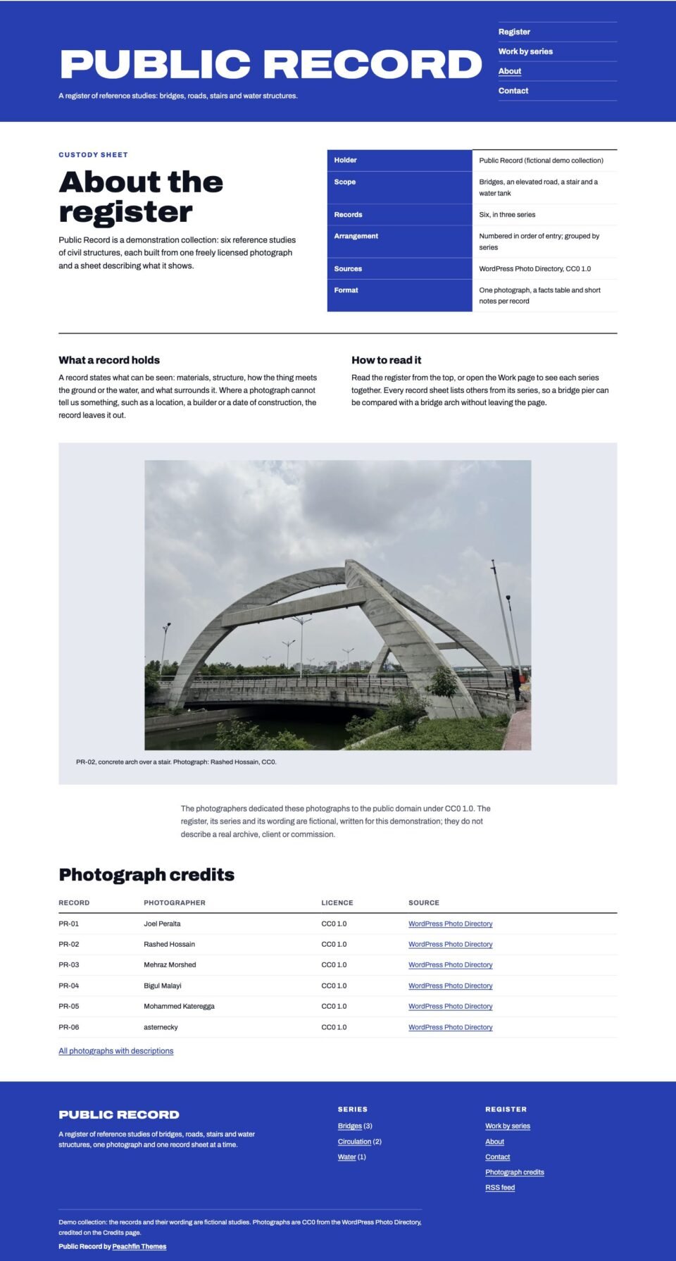 Public Record, About page