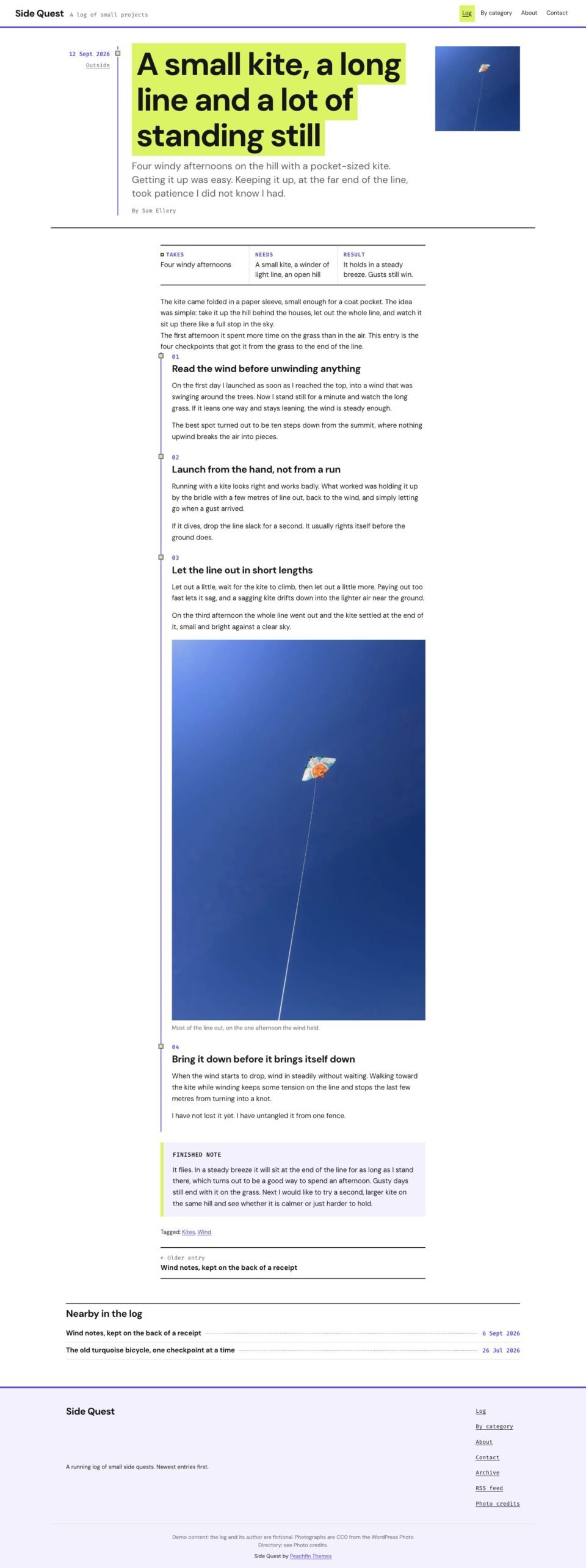Side Quest, Checkpoint article page