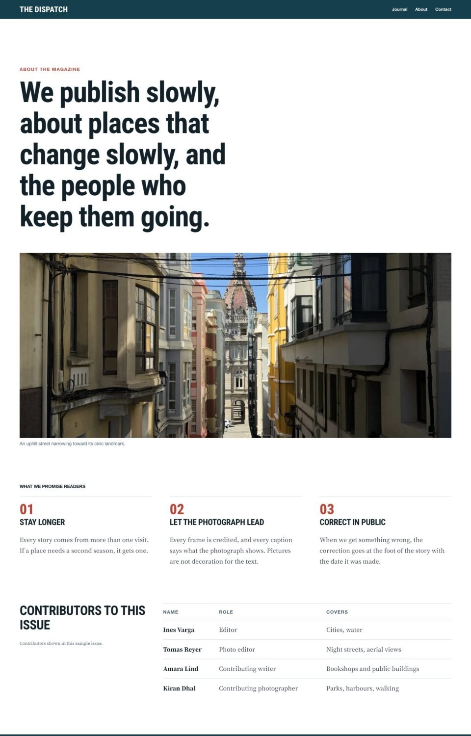 The Dispatch, About page