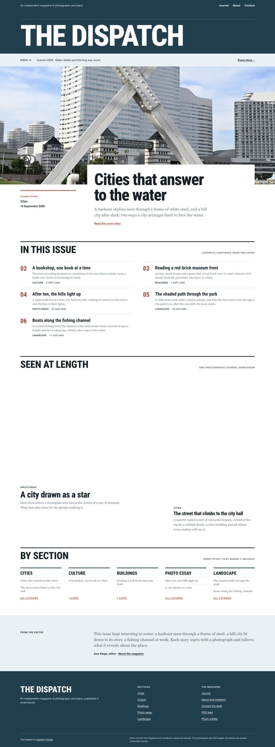 The Dispatch, Home page