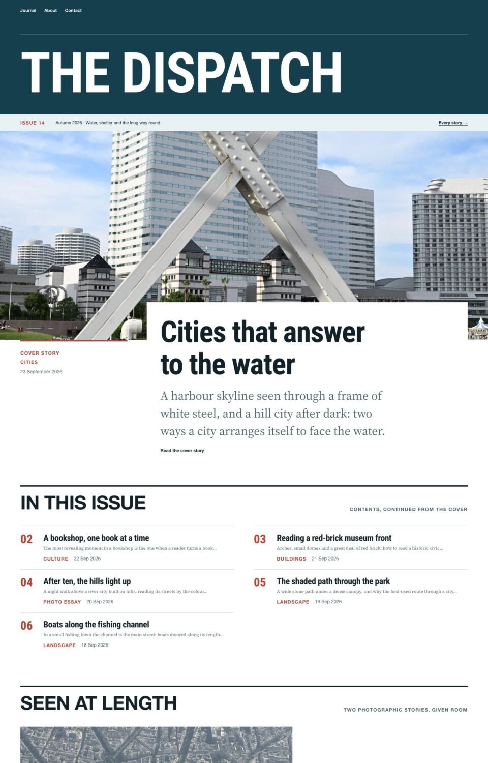 The Dispatch, Home page
