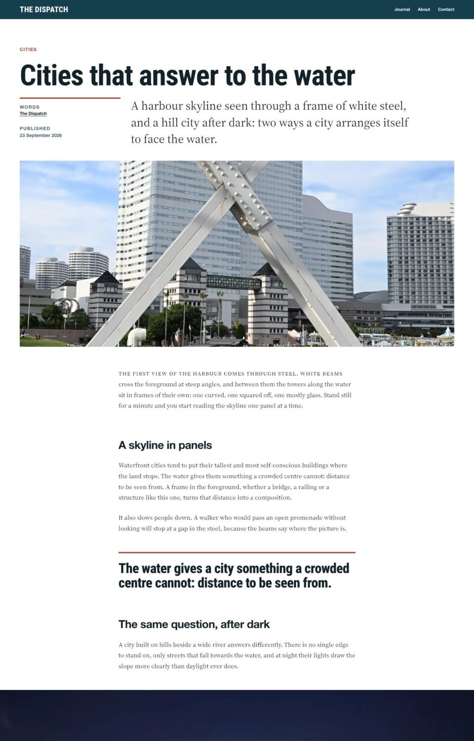 The Dispatch, Article page