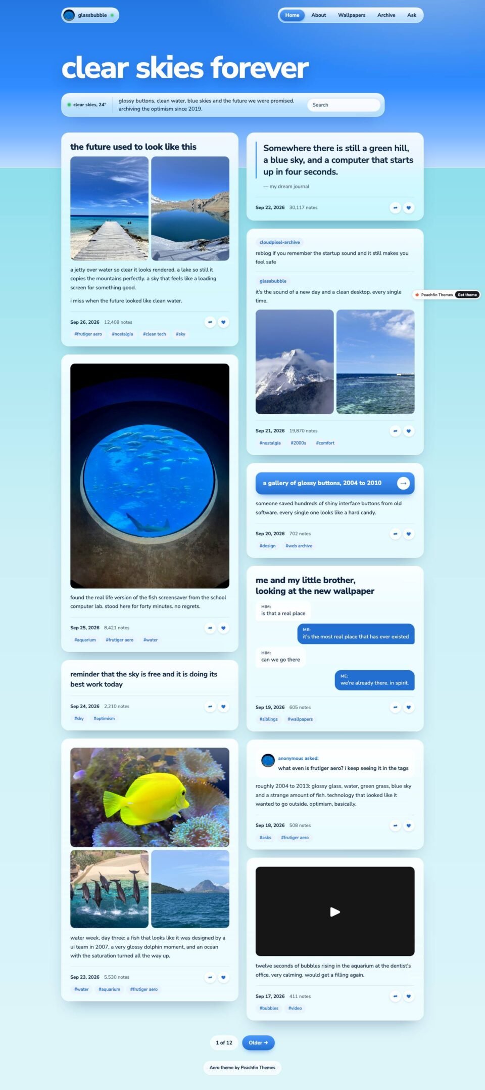 Aero, Home page