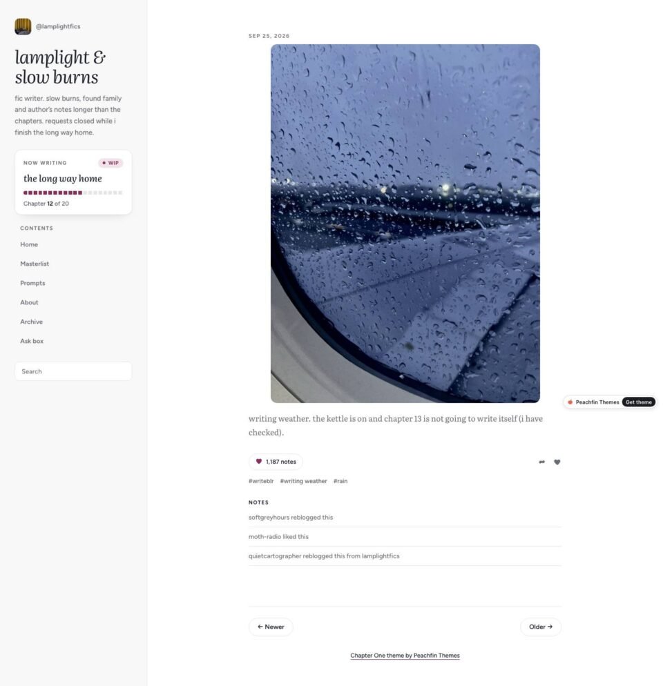 Chapter One, Post page