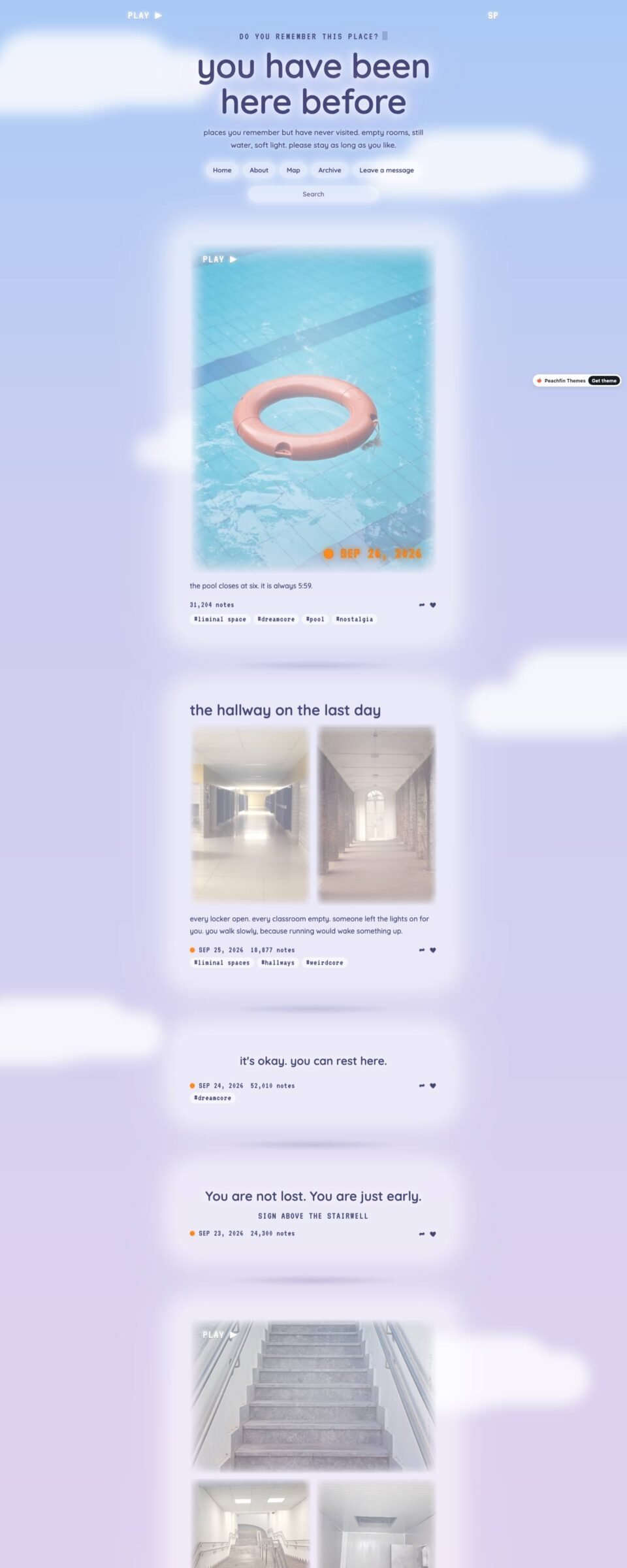 Liminal, Home page