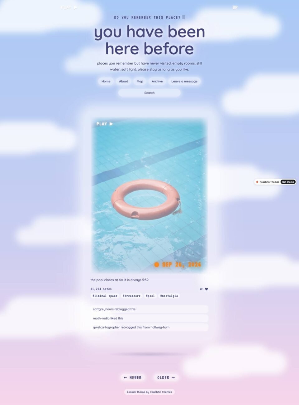 Liminal, Post page