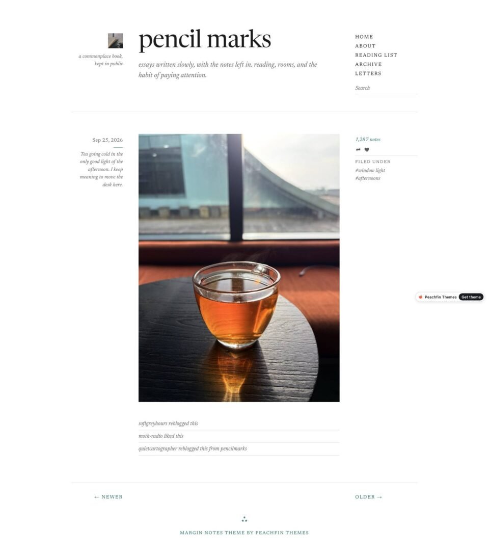 Margin Notes, Post page