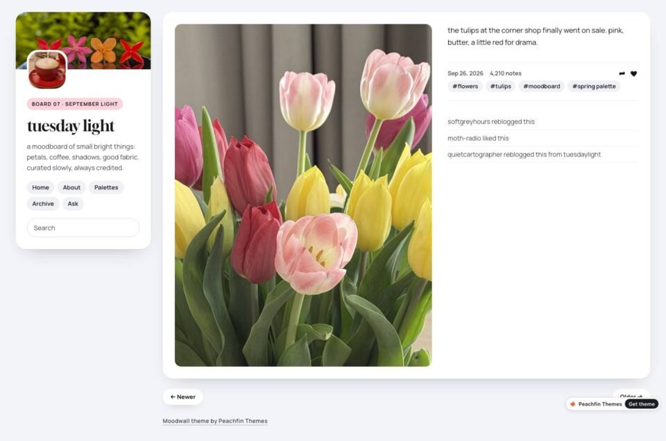 Moodwall, Post page