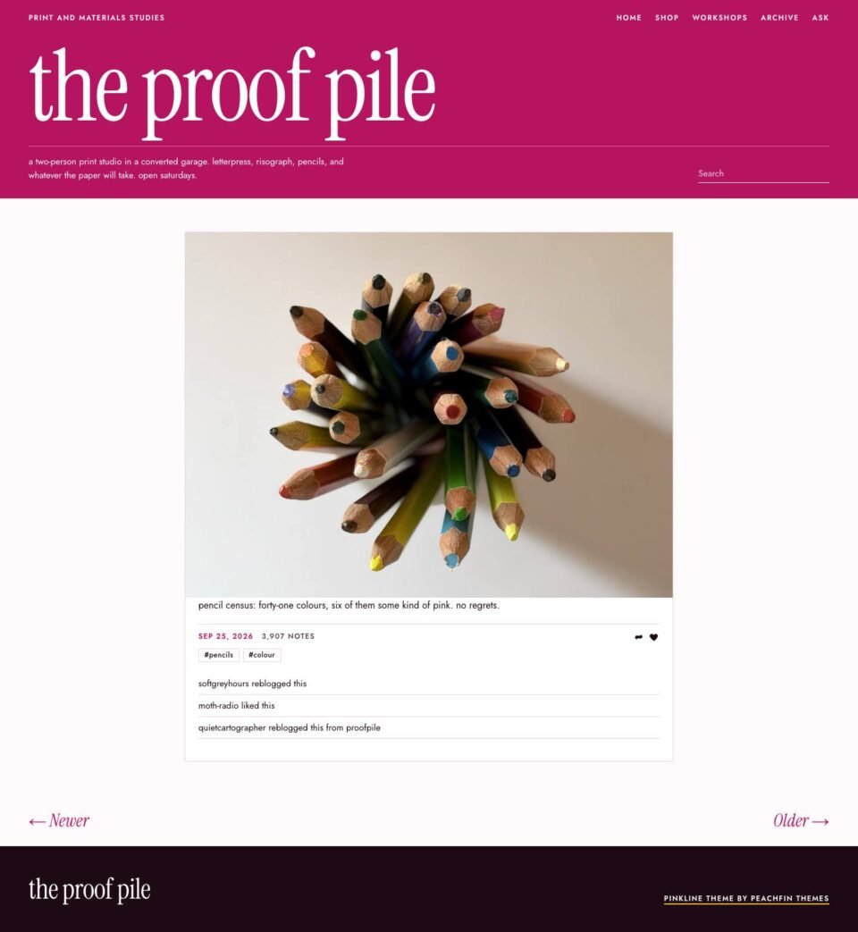 Pinkline, Post page