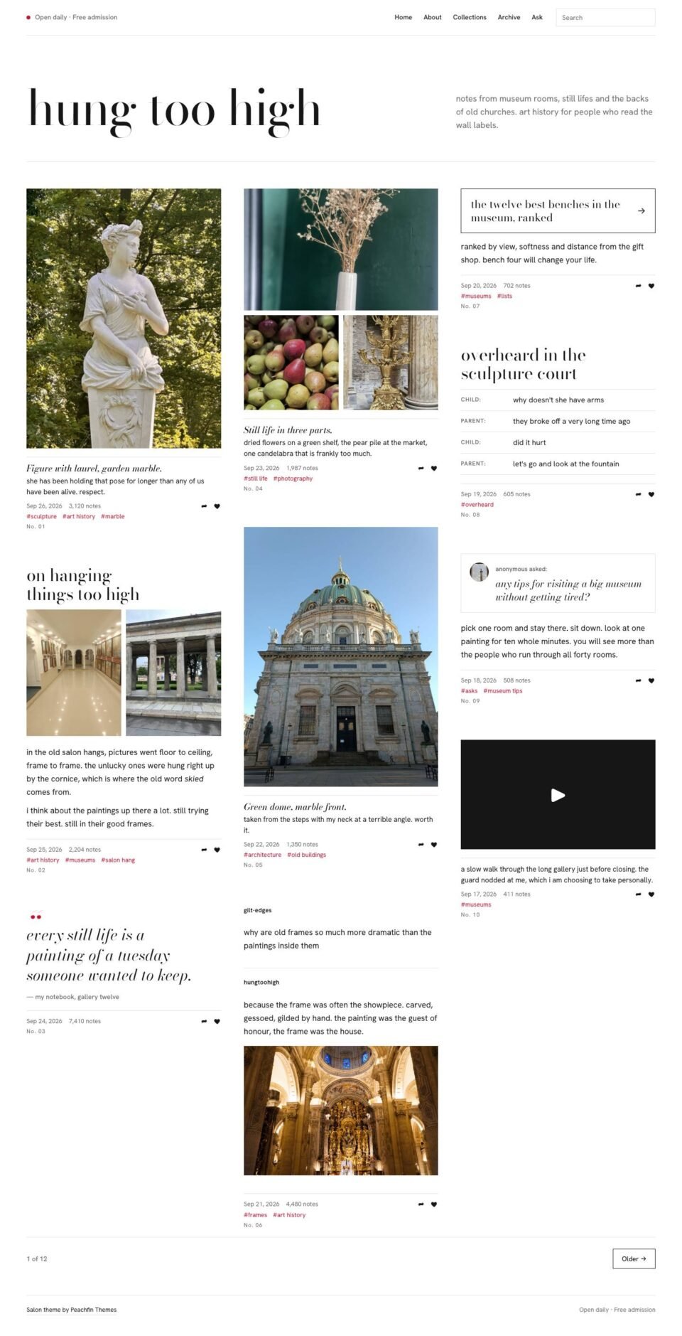 Salon, Home page