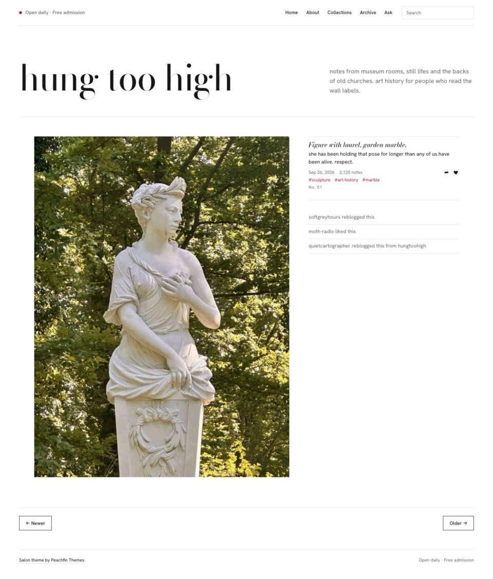 Salon, Post page
