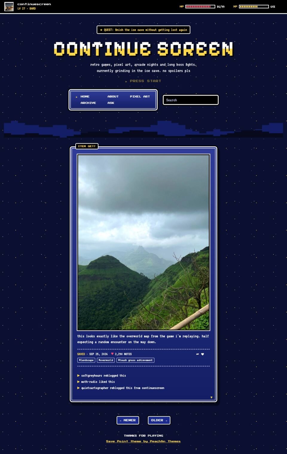 Save Point, Post page