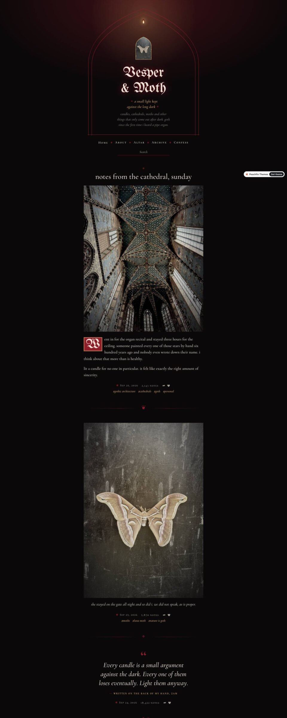 Void Chapel, Home page