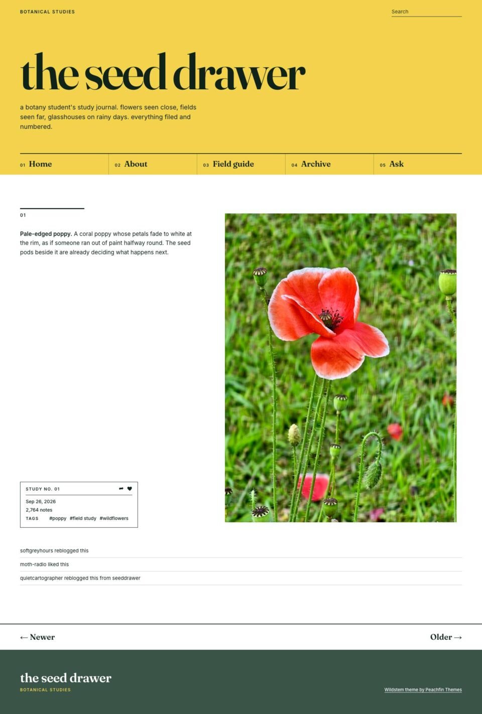 Wildstem, Post page
