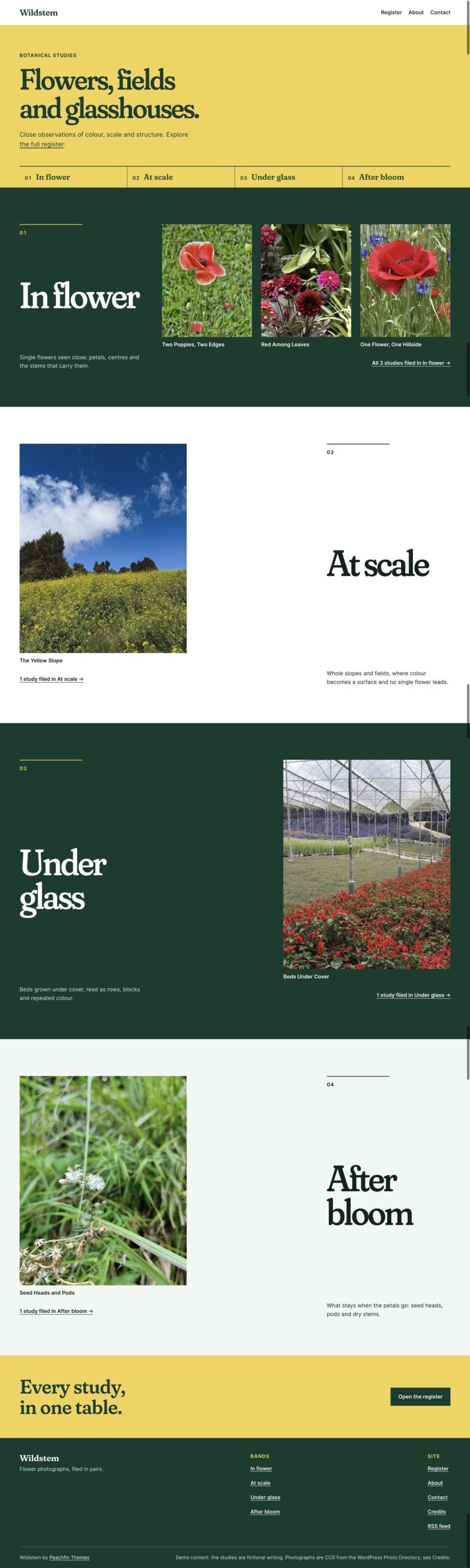 Wildstem, Home page