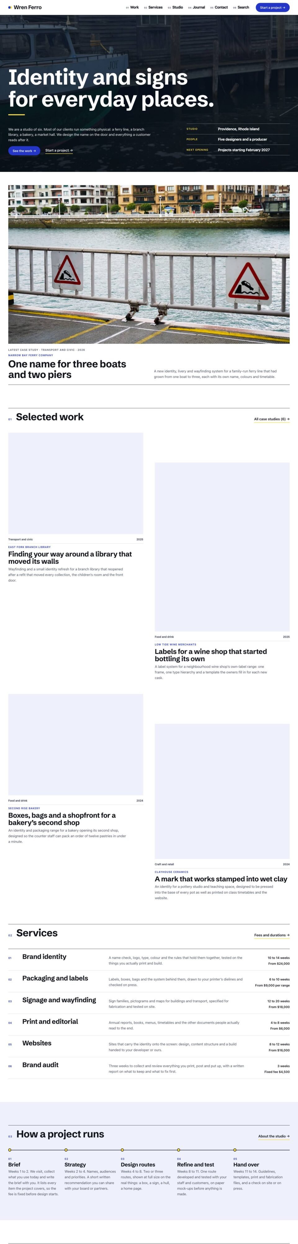 Brief, Home page