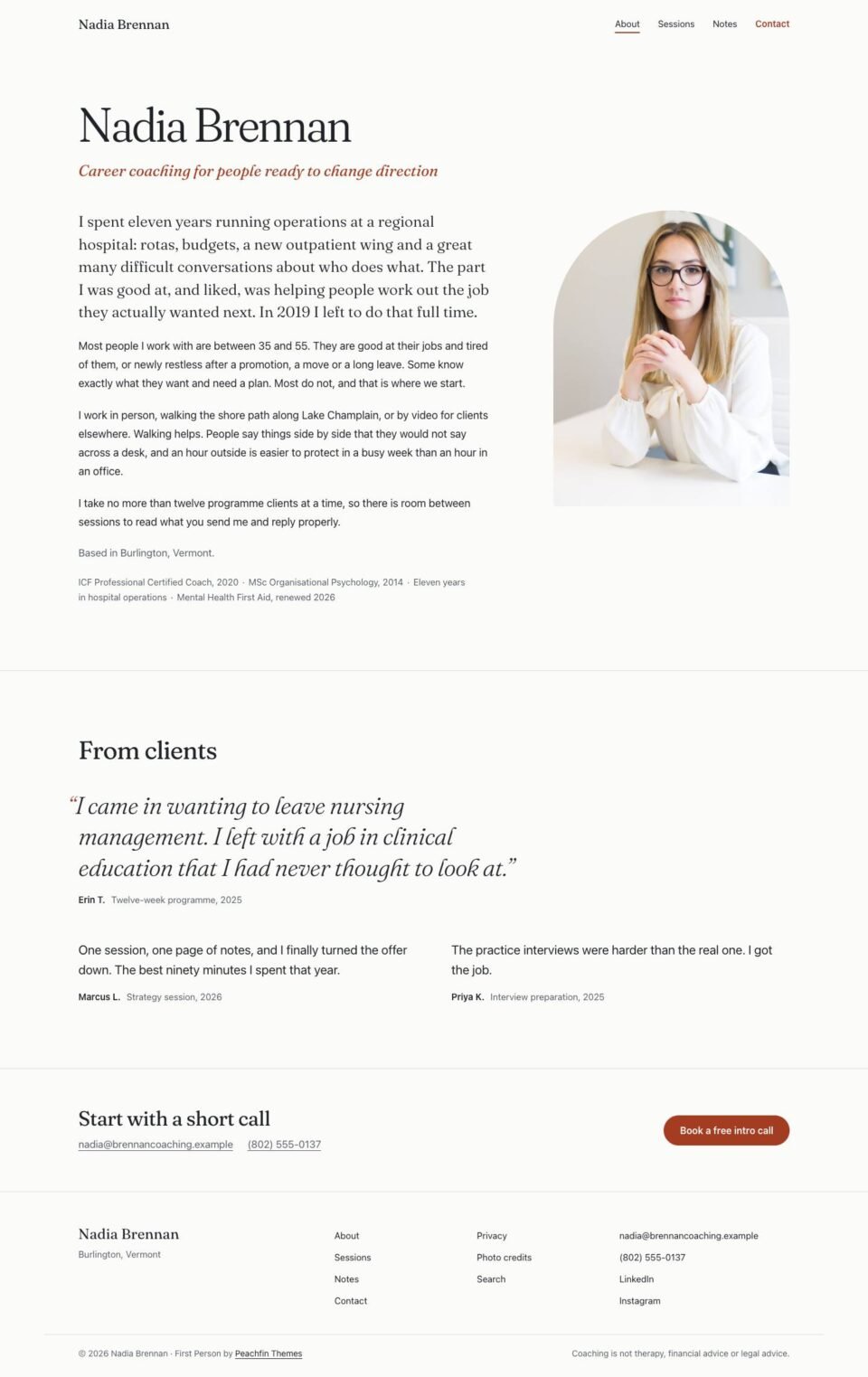 First Person, About page