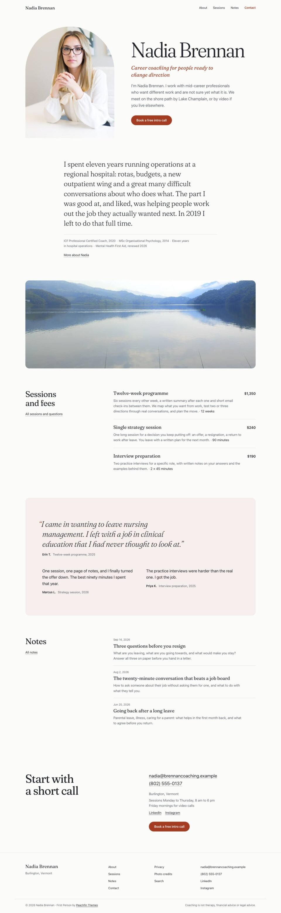 First Person, Home page