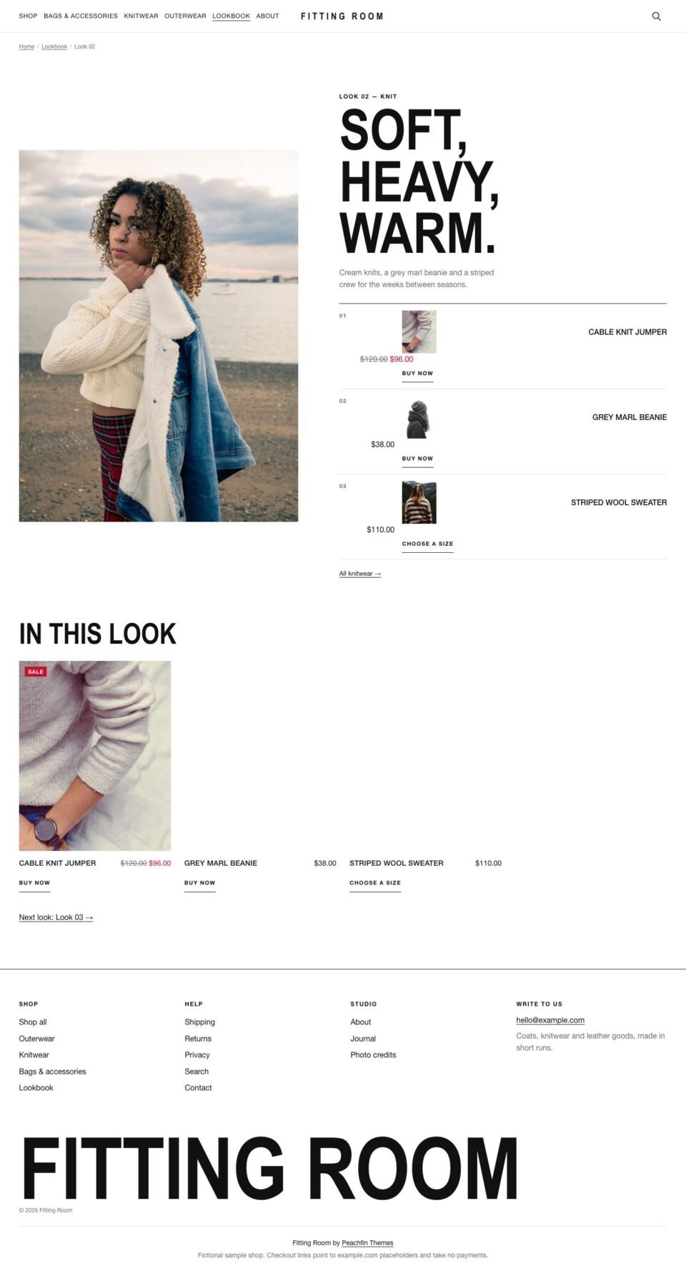 Fitting Room, Lookbook page