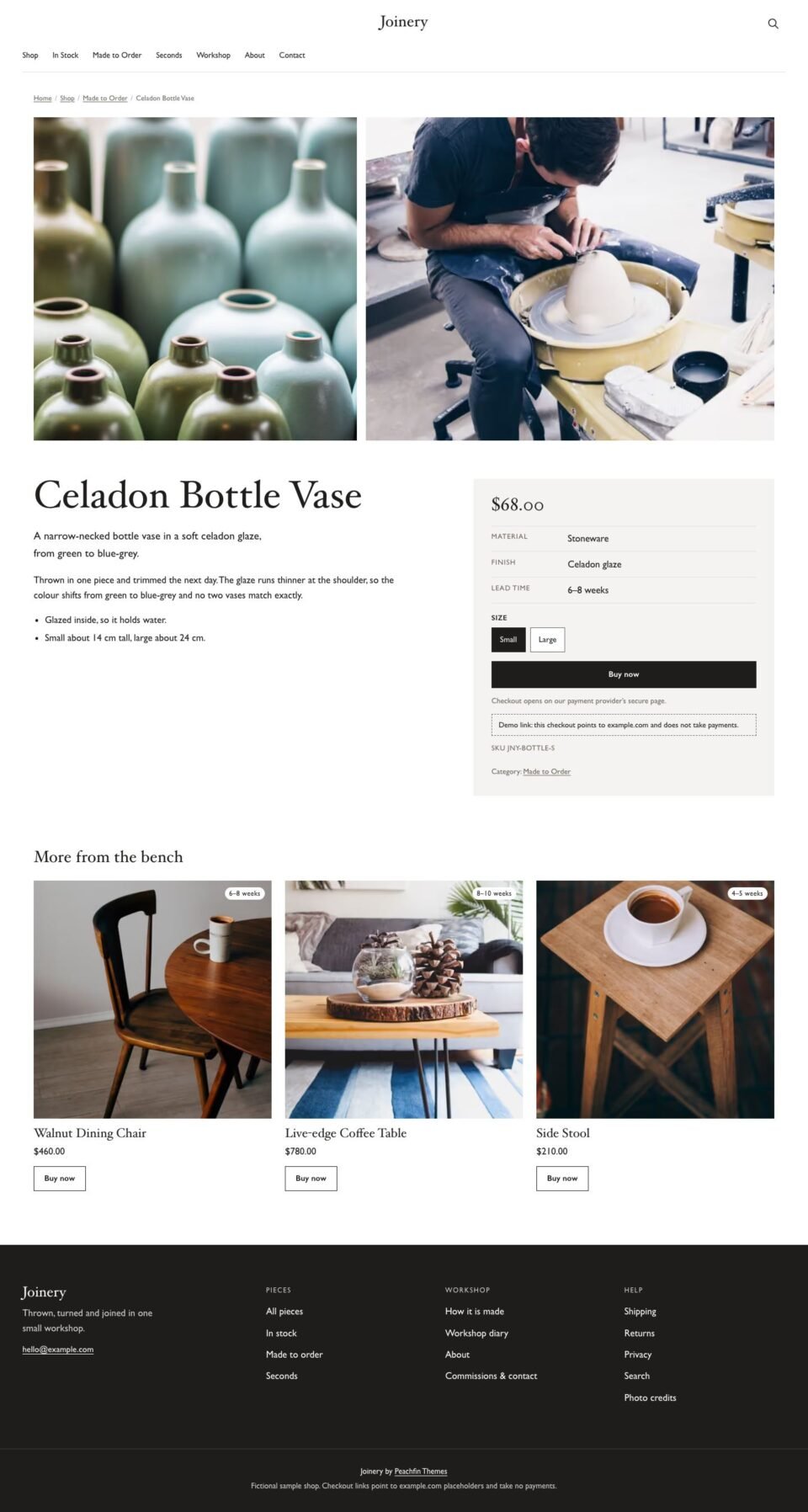 Joinery, Product page