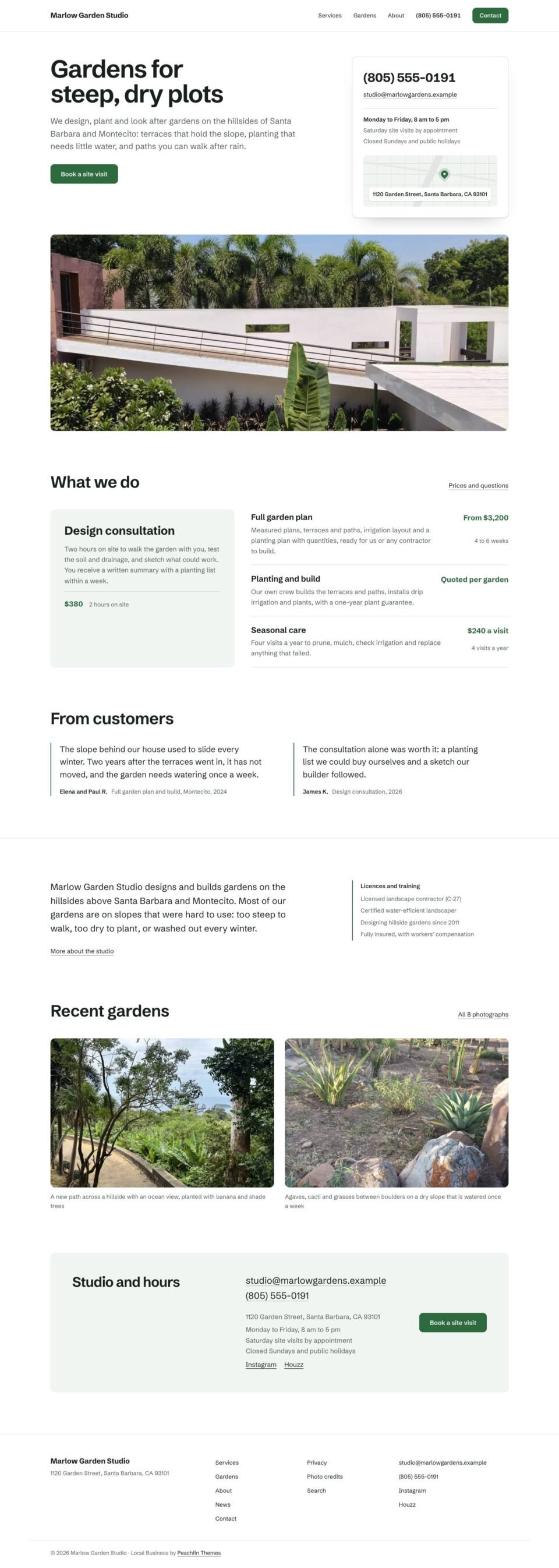 Local Business, Home page