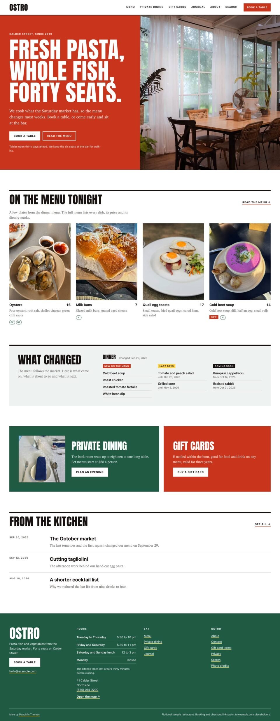 Mise, Home page