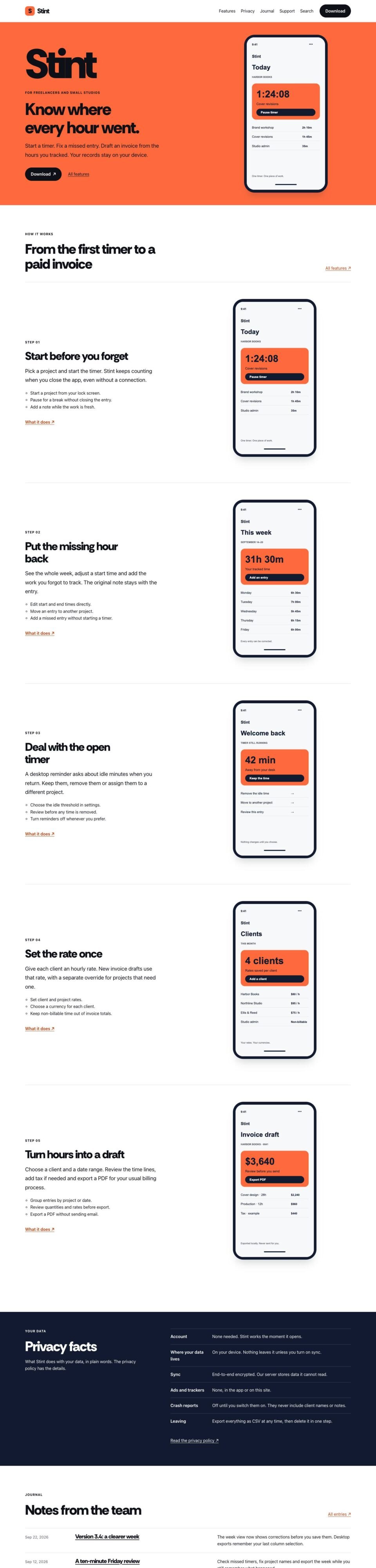 Pocket, Home page