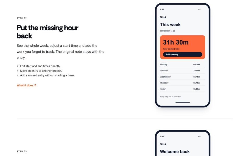 Pocket, Device tour page