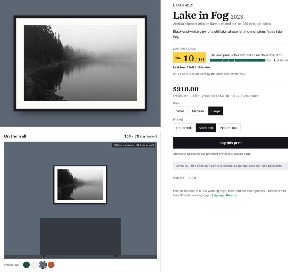 Proof, Frame and edition page