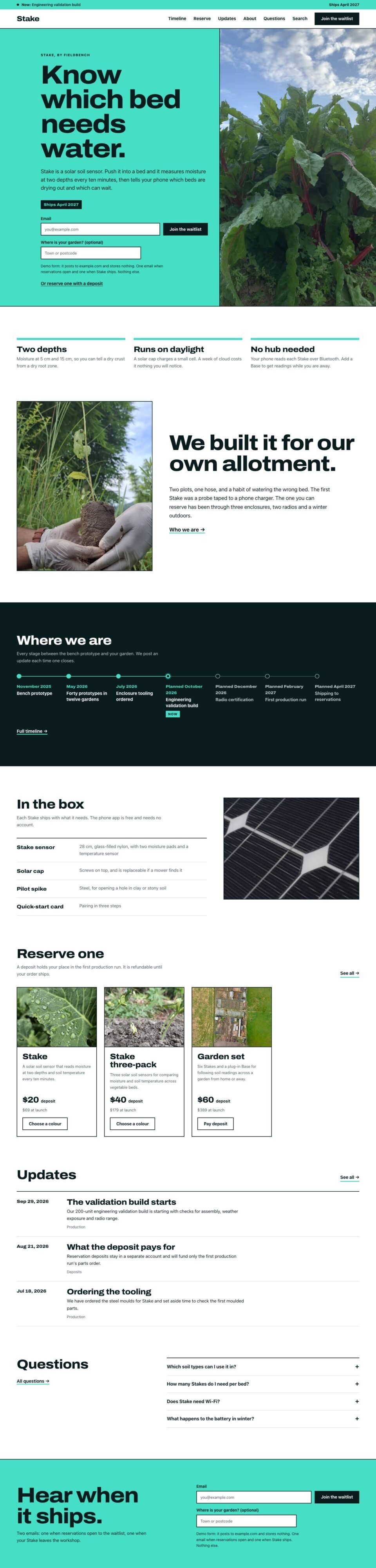 Soon, Home page