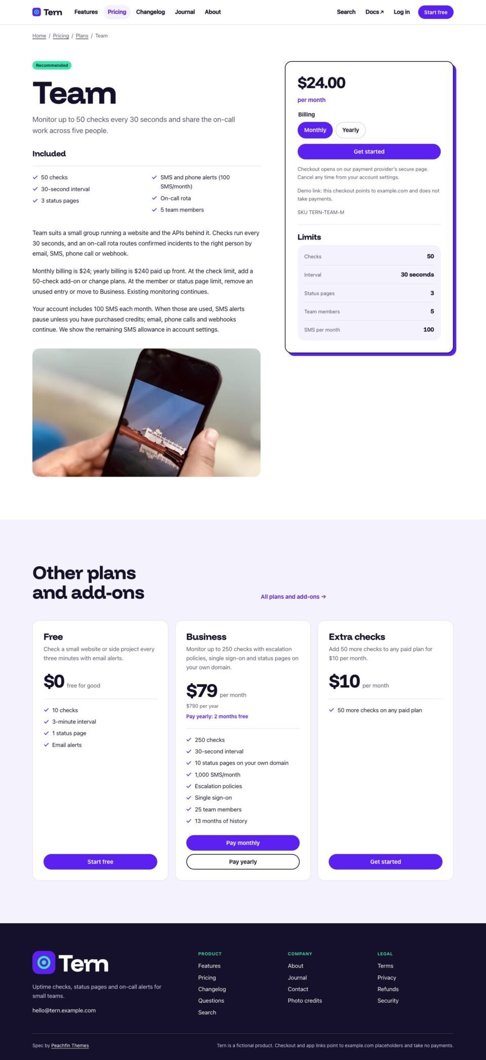 Spec, Plan page
