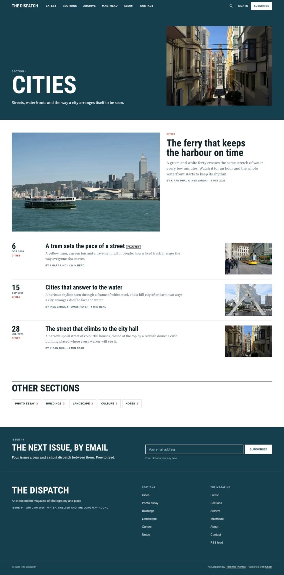 The Dispatch, Section front page