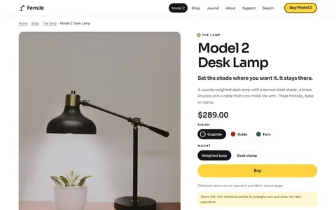 The Solo product page shows product photographs, specifications and purchase options.
